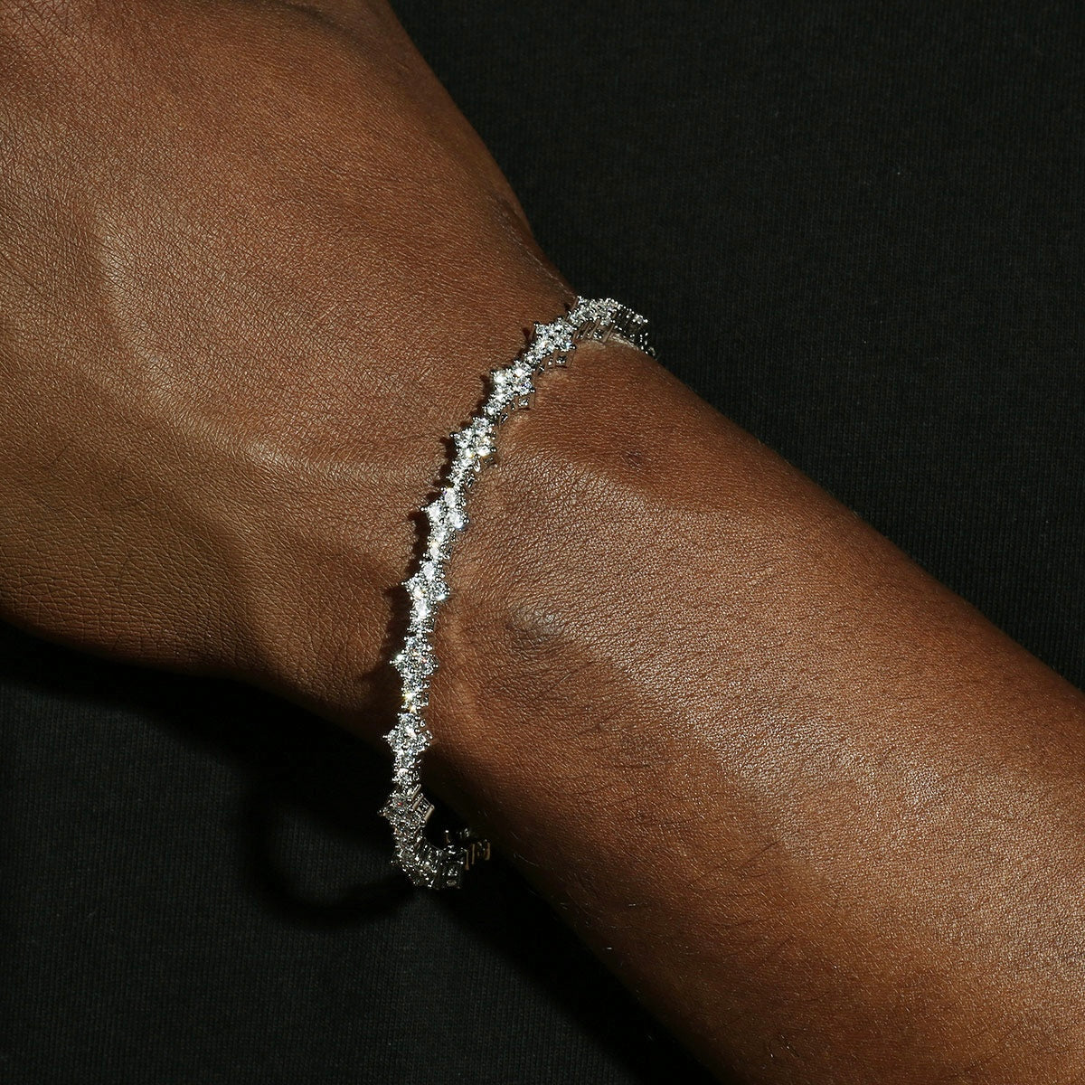3MM HONEYCOMB BRACELET – SILVER PLATED