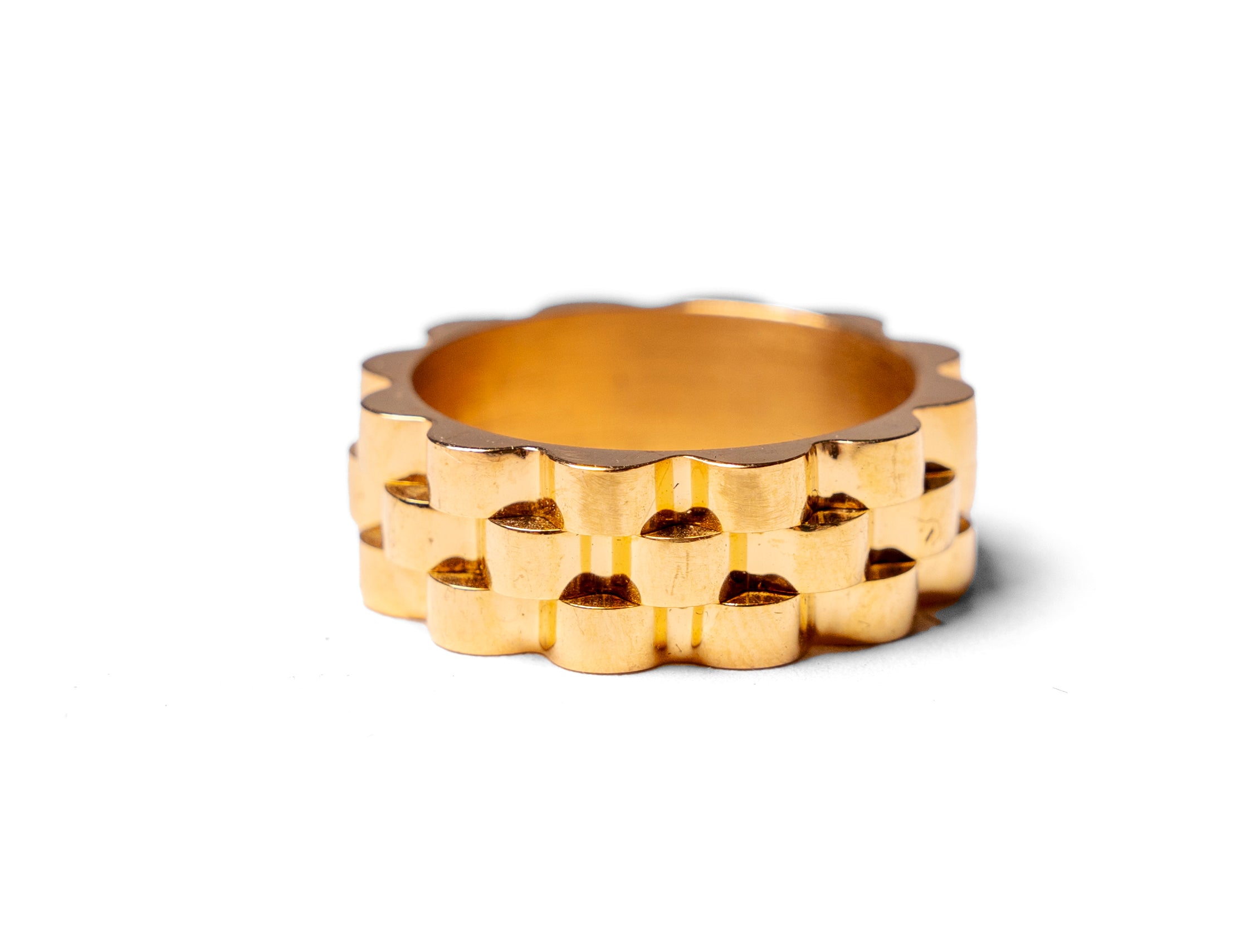 SCHAKEL RING (VAST). - GOUD